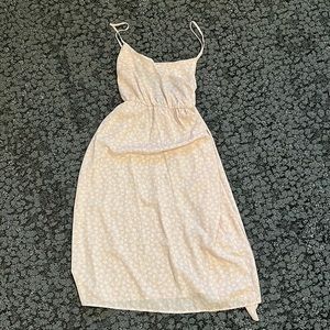 Pink floral tie back dress